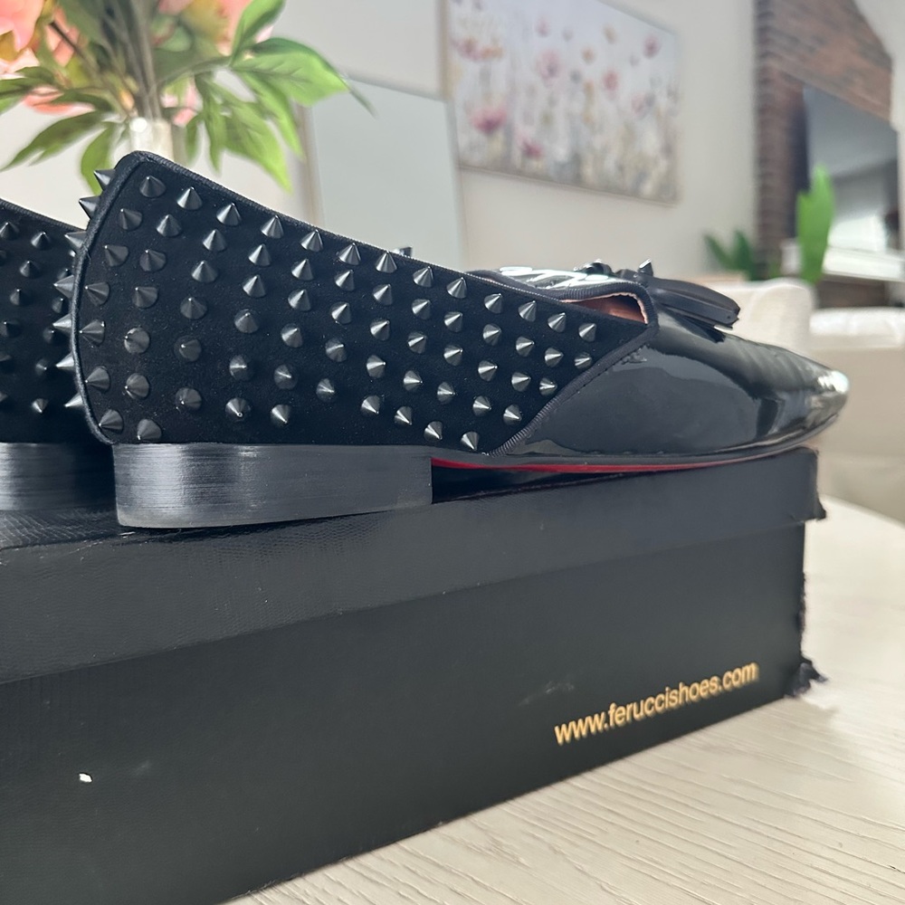 Black Studded Loafers